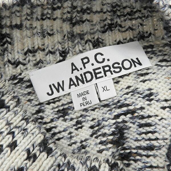 J.W.ANDERSON JWアンダーソン A.P.C セーター COGFT-M23177 XL 長袖 ニット 総柄 ホワイト×ネイビー系 YB0166