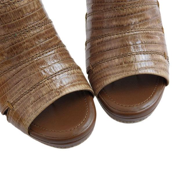 未使用 トッズ TODS リザード ヒール サンダル サイズ35 1/2 箱付 高級