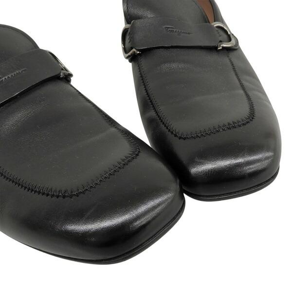 美品 フェラガモ Ferragamo ローファー ガンチーニ レザー サイズ9 1/2 EE ブラック 黒 メンズ 301281 【中古】 美品 フェラガモ Ferragamo ローファー ガンチーニ レザー 9 1/2 EE