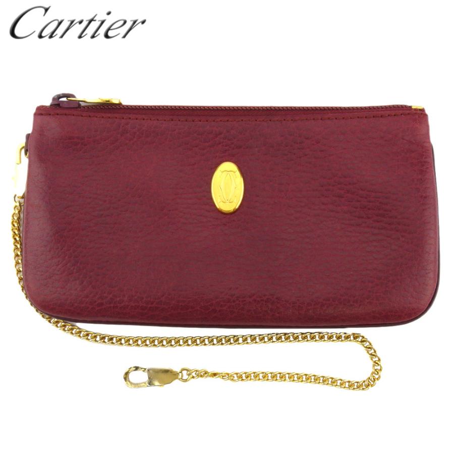 【BIGお買い物ラリー★30%OFFセール中】カルティエ CARTIER ポーチマストライン ボルドー ゴールド レディース 中古 Cartier（カルティエ） 【年末ラストセール☆30%OFF】カルティエ