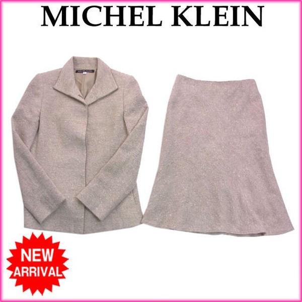 日本初の スーツ ミッシェルクラン マーメイドシルエット 中古 KLEIN MICHEL ツィード シングルジャケット×スカート ♯40サイズ その他スーツ、フォーマル