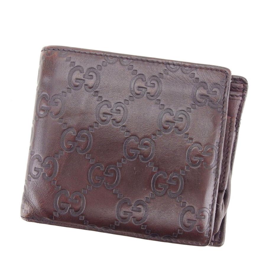 美品✨ GUCCI グッチ 二つ折り財布 シマ リボン ブラウン GUCCI（グッチ） 【週末タイムセール☆30％OFF】グッチ 二つ折り 財布