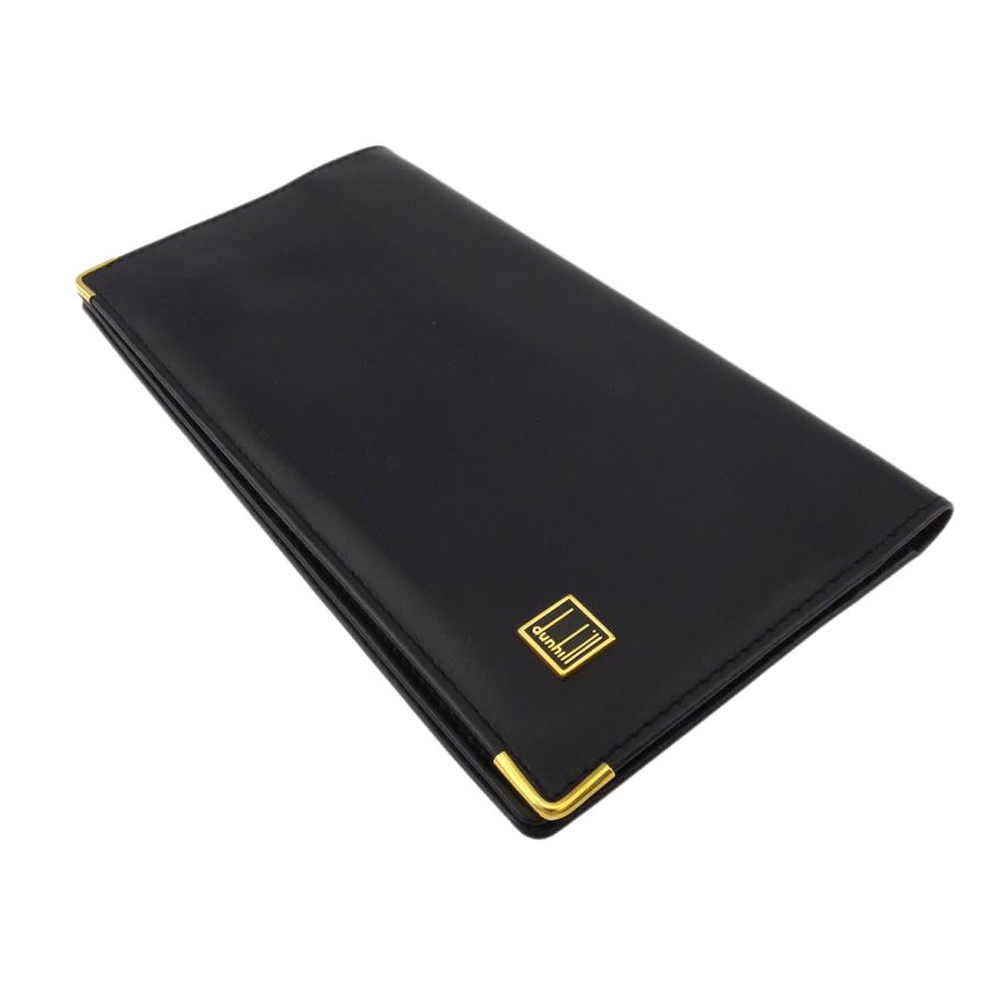 【GWタイムSALE★30％OFF】ダンヒル 長札入れ 札入れ メンズ ロゴプレート ブラック ゴールド 中古_3