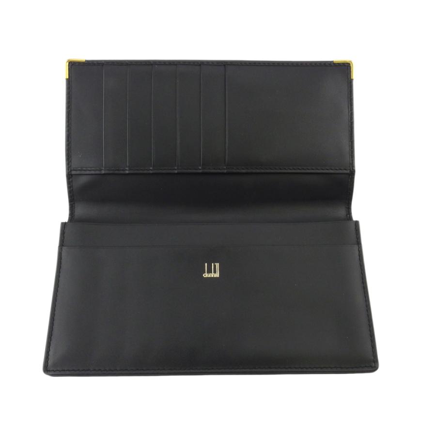 【GWタイムSALE★30％OFF】ダンヒル 長札入れ 札入れ メンズ ロゴプレート ブラック ゴールド 中古_4