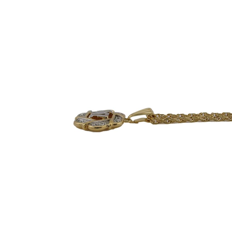 【GWタイムSALE★30％OFF】ニナリッチ NINA RICCI ネックレス NRマーク ラインストーン付き ゴールド シルバー レディース 中古_3