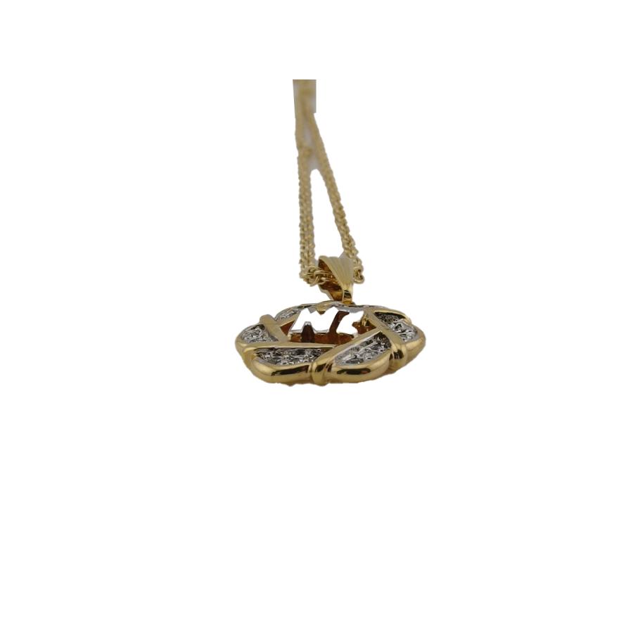 【GWタイムSALE★30％OFF】ニナリッチ NINA RICCI ネックレス NRマーク ラインストーン付き ゴールド シルバー レディース 中古_4