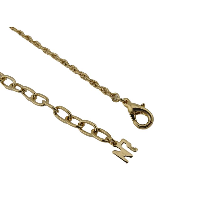 【GWタイムSALE★30％OFF】ニナリッチ NINA RICCI ネックレス NRマーク ラインストーン付き ゴールド シルバー レディース 中古_7
