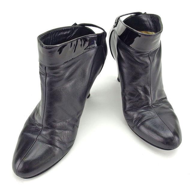 シャネル ブラック レザー ブーツ 37 本日限定お値下げ CHANEL（シャネル） 【爆買WEEK☆30%OFFセール】シャネル ブーツ #37