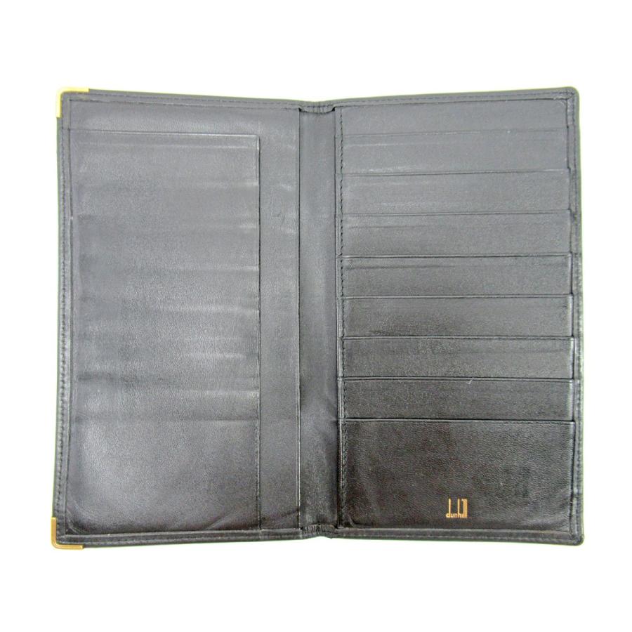 【週末タイムSALE★30％OFF】ダンヒル 長札入れ 長財布 レディース ブラック 中古_4
