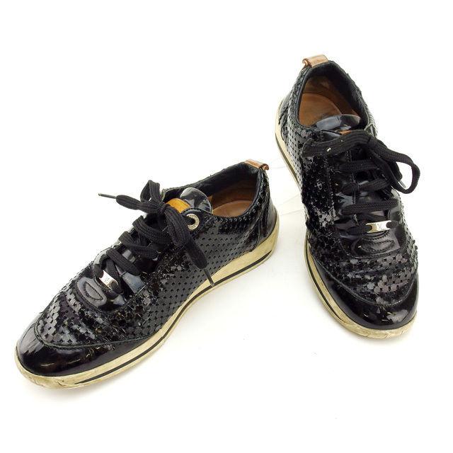 【BIGお買い物ラリー★30%OFFセール中】ルイ・ヴィトン LOUIS VUITTON スニーカー #37 ブラック レディース 中古 LOUIS VUITTON（ルイ・ヴィトン） 【新春セール☆30%OFFクーポン】ルイ
