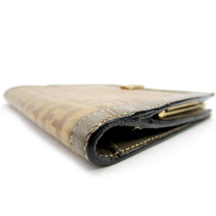 【GWタイムSALE★30％OFF】フェンディ がま口 財布 二つ折り 財布 レディース ズッキーノ ベージュ 中古_2