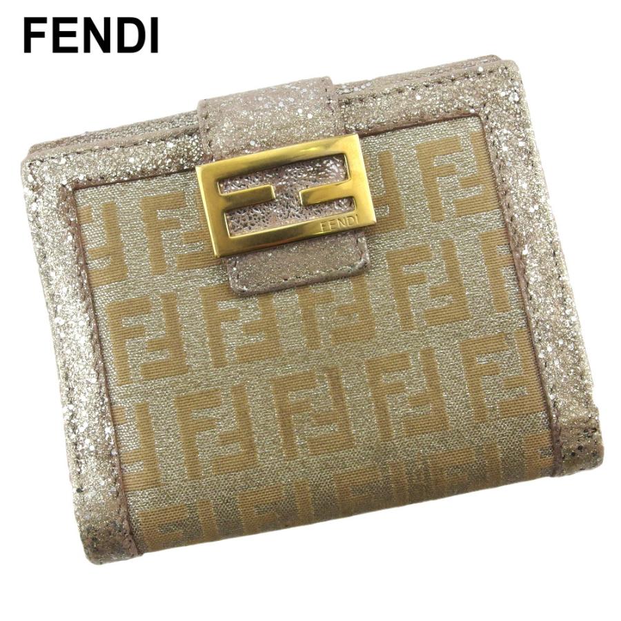 FENDI フェンディ Wホック 財布 二つ折り ミニ財布 レディース 