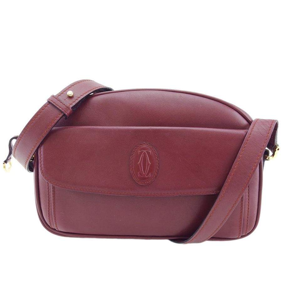 【BIGお買い物ラリー★30%OFFセール中】カルティエ CARTIER ショルダーバッグマストライン ボルドー ゴールド レディース 中古 Cartier（カルティエ） 【初売りSALE☆30%OFF】カルティエ ショルダー