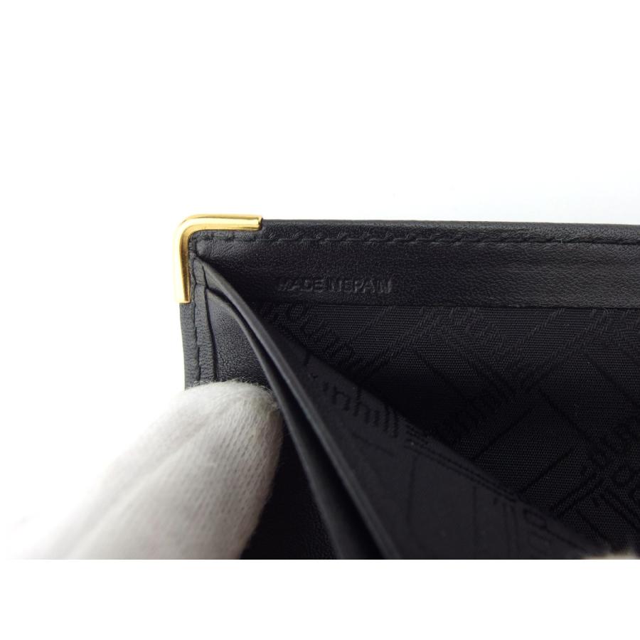 【GWタイムSALE★30％OFF】ダンヒル 二つ折り 札入れ メンズ ロゴプレート ブラック ゴールド 中古_7