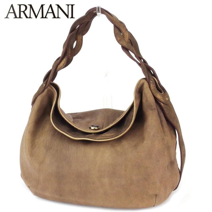 【GWタイムSALE★30％OFF】エンポリオ アルマーニ ショルダーバッグ ワンショルダー バッグ レディース EAマーク ブラウン ゴールド 中古