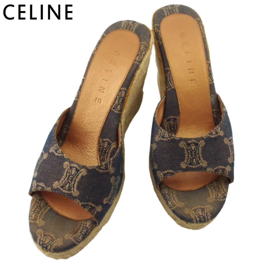 CELINE セリーヌ サンダル シューズ 靴 レディース ♯7B ウェッジ  