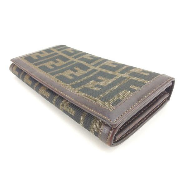 FENDI（フェンディ） 長財布 ファスナー レディース ズッカ カーキ