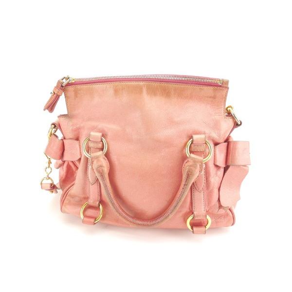 miu miu サイドリボンバッグ ピンクベージュ miu ミュウミュウ
