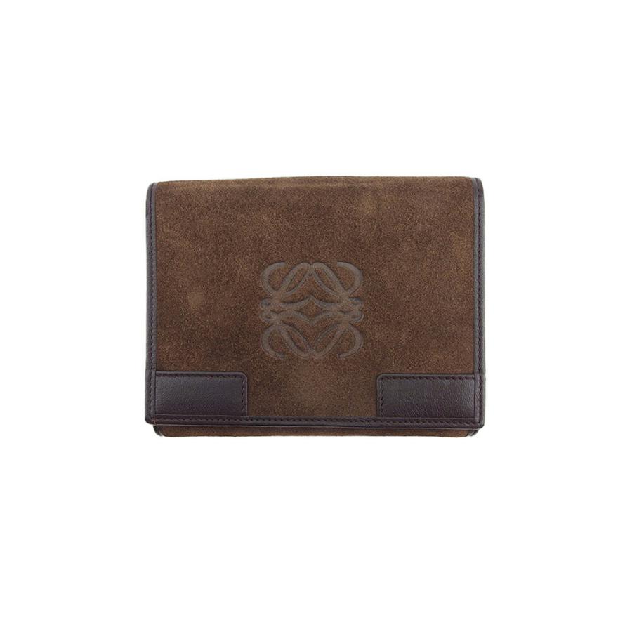 美品　ロエベ Wホック財布 黒　LOEWE 二つ折り財布 レザー LOEWE（ロエベ） 【週末タイムセール☆30％OFF】ロエベ Wホック 財布