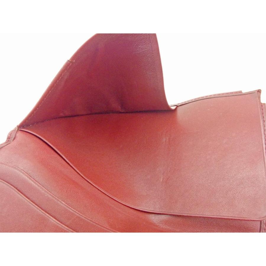 【GWタイムSALE★30％OFF】カルティエ 長札入れ 札入れ レディース マストライン ボルドー ゴールド 中古_8