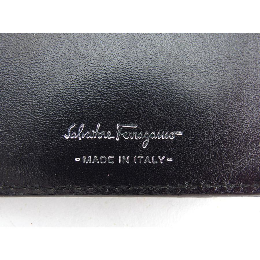 ラスト1点 サルヴァトーレ フェラガモ 長財布 ファスナー付き 財布 メンズ ロゴプレート Salvatore Ferragamo 中古 ...