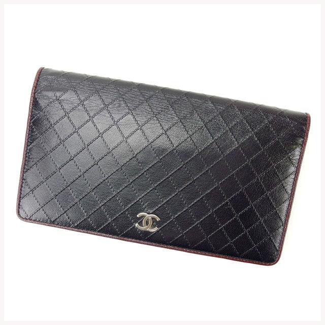 シャネル 長財布 マトラッセ 黒×ボルドー CHANEL（シャネル） 【週末タイムセール☆30％OFF】シャネル 長財布