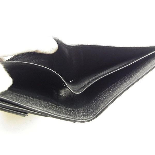 グッチ Wホック財布 二つ折り財布 レディース ＧＧキャンバス ブラック×シルバー 中古