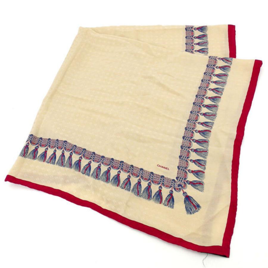 【X'masセール★30%OFF】シャネル CHANEL スカーフココマーク系柄 ベージュ×ボルドー系 レディース 中古 CHANEL（シャネル） 【新春セール☆30%OFFクーポン】シャネル スカーフ