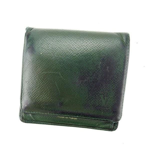 ルイヴィトン 二つ折り財布 レディース タイガ エセピア(深緑）