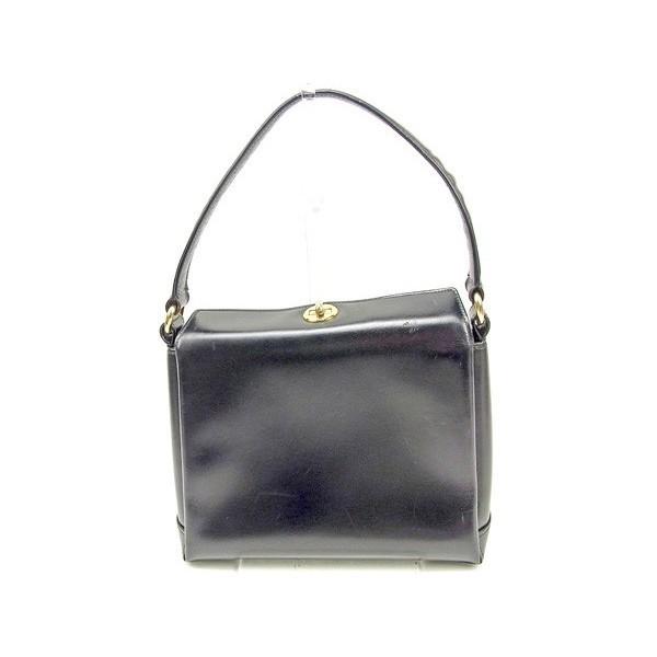 オールドグッチ ハンドバッグ ターンロック レザー ブラック ゴールド金具 GUCCI（グッチ） 【爆買いWEEK☆30%OFF】グッチ ハンドバッグ