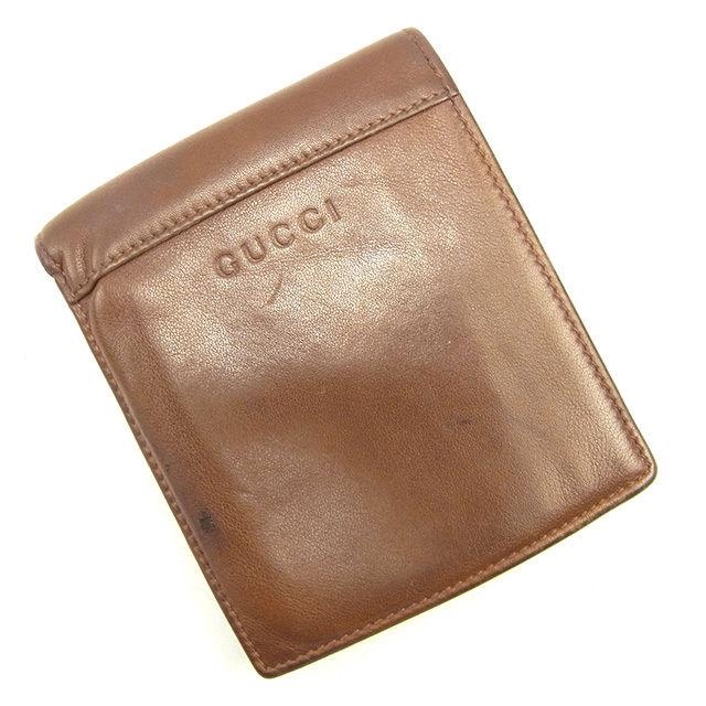 GUCCI ブラウンレザー 二つ折り財布 GUCCI（グッチ） 【30％OFF☆9月限定SALE】グッチ 二つ折り財布