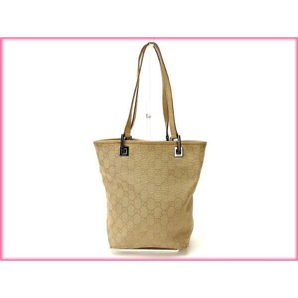 GUCCI グッチ トートバッグ レディース GGキャンバス ベージュ 中古  