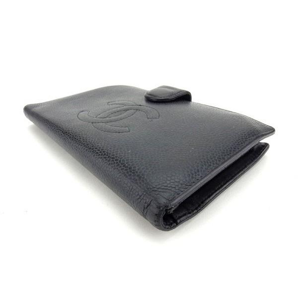 CHANEL シャネル キャビアスキン 二つ折り長財布 がま口財布 ブラック CHANEL（シャネル） 【ウィンターSALE☆30%OFF】シャネル 長財布