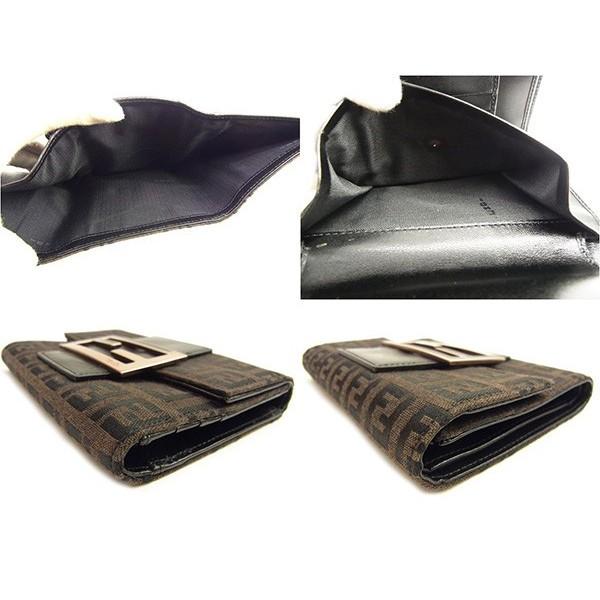 FENDI(フェンディ) 3つ折り財布 ズッカ柄 30729 ブラウン×黒×ダーク