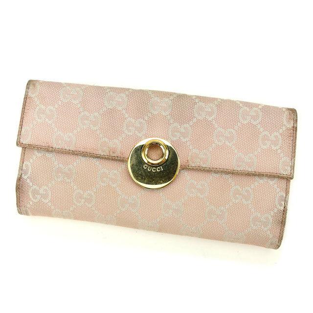 未使用 GUCCI グッチ 長財布 Wホック ウォレット エクリプス GGキャンバス ピンク ゴールド レディース ブランド 小物 r240 GUCCI（グッチ） 【月末SALE☆30％OFFクーポン】グッチ 長財布 Wホック