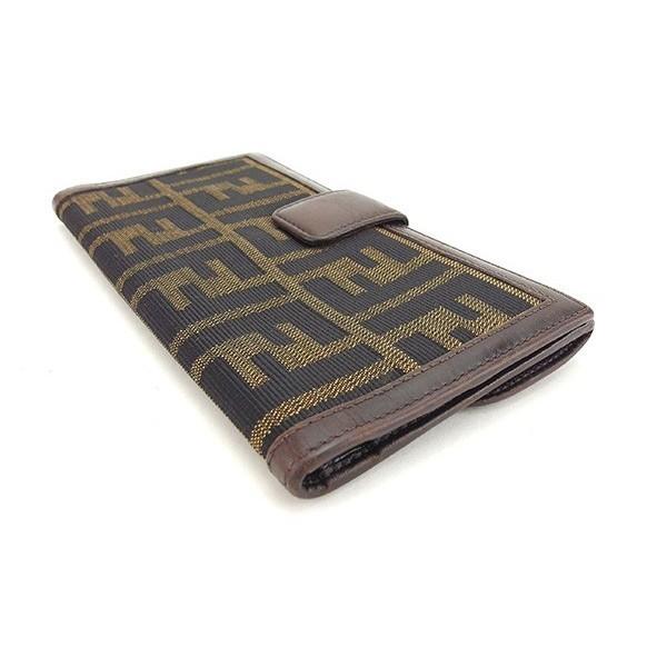 FENDI フェンディ 長財布 Wホック レディース ズッカ ブラウン FENDI フェンディ 長財布 Wホック レディース ズッカ ブラウン