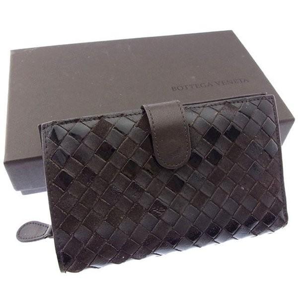【BIGお買い物ラリー★30%OFFセール中】ボッテガヴェネタ BOTTEGAVENETA 二つ折り財布イントレチャート ブラウン レディース 中古 BOTTEGA VENETA（ボッテガ・ヴェネタ） 【年末ラストセール☆30%OFF