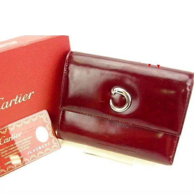 【BIGお買い物ラリー★30%OFFセール中】カルティエ CARTIER 三つ折り財布パンテール ボルドー レディース 中古 Cartier（カルティエ） 【初売りSALE☆30%OFF】カルティエ 三つ折り