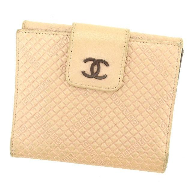 CHANEL シャネル Wホック財布 二つ折り 財布 レディース ピンク  