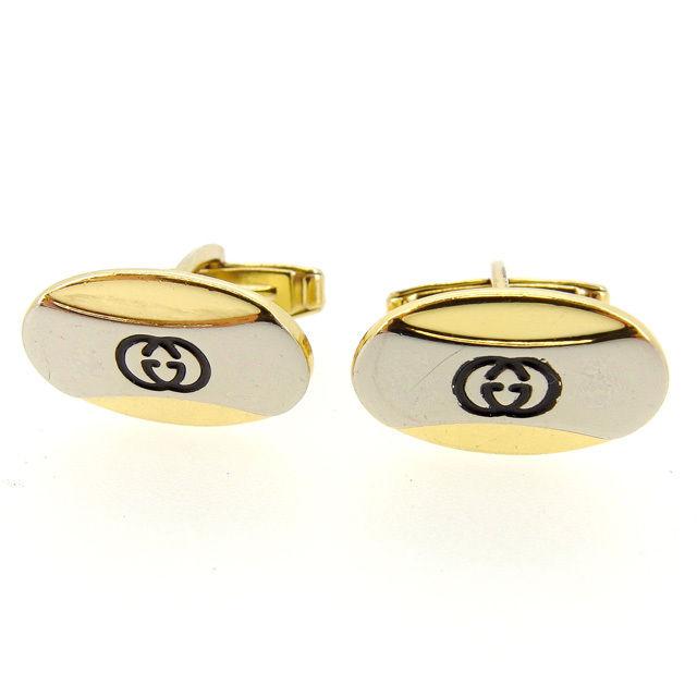 【X'masセール★30%OFF】グッチ GUCCI カフスインターロッキングG ゴールド×シルバー×ブラック レディース 中古 GUCCI（グッチ） 【初売りSALE☆30%OFF】グッチ カフス レディース