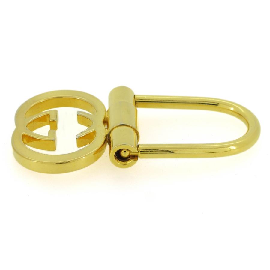 【週末タイムSALE★30％OFF】グッチ キーホルダー キーリング レディース メンズ インターロッキングG ダブルG ゴールド 中古