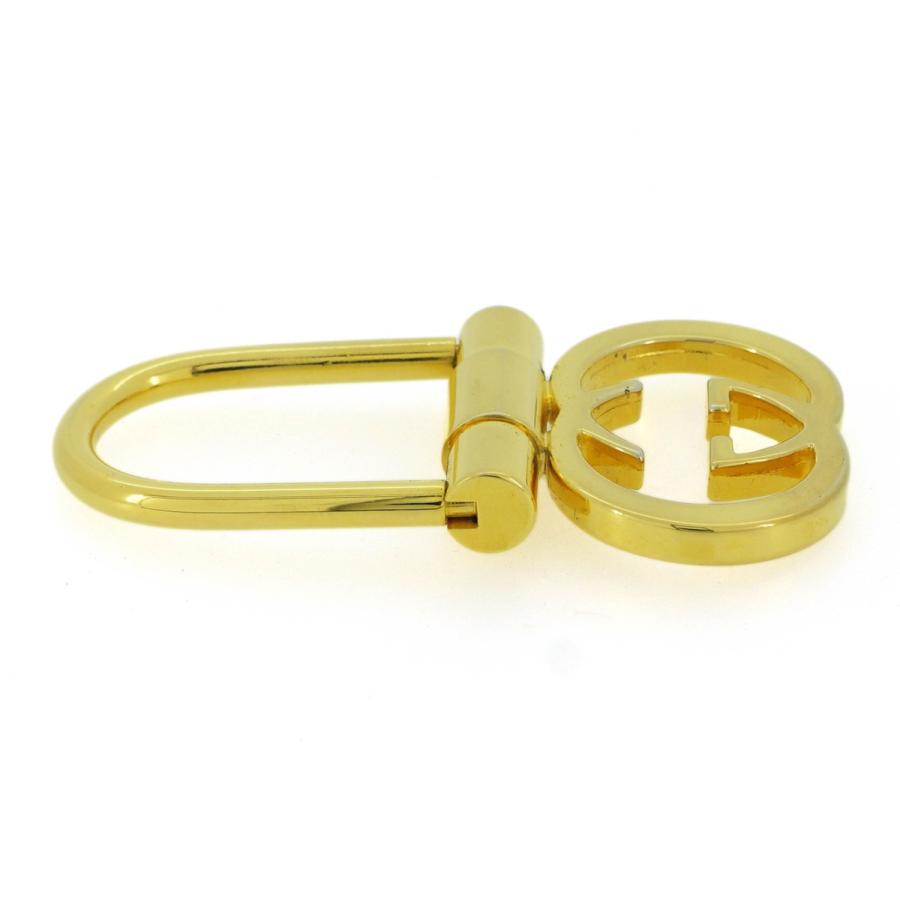 【週末タイムSALE★30％OFF】グッチ キーホルダー キーリング レディース メンズ インターロッキングG ダブルG ゴールド 中古