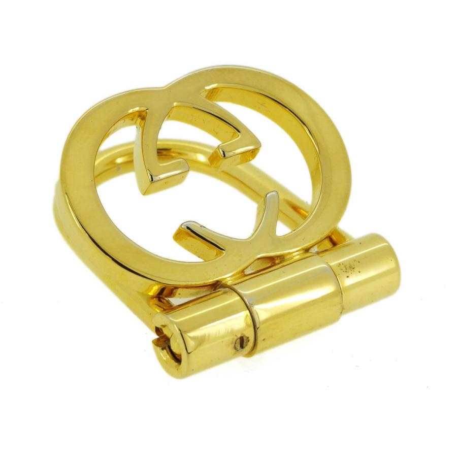 【週末タイムSALE★30％OFF】グッチ キーホルダー キーリング レディース メンズ インターロッキングG ダブルG ゴールド 中古