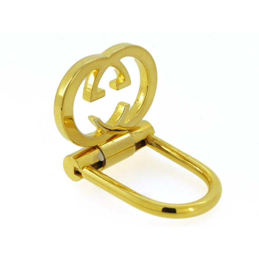 【週末タイムSALE★30％OFF】グッチ キーホルダー キーリング レディース メンズ インターロッキングG ダブルG ゴールド 中古