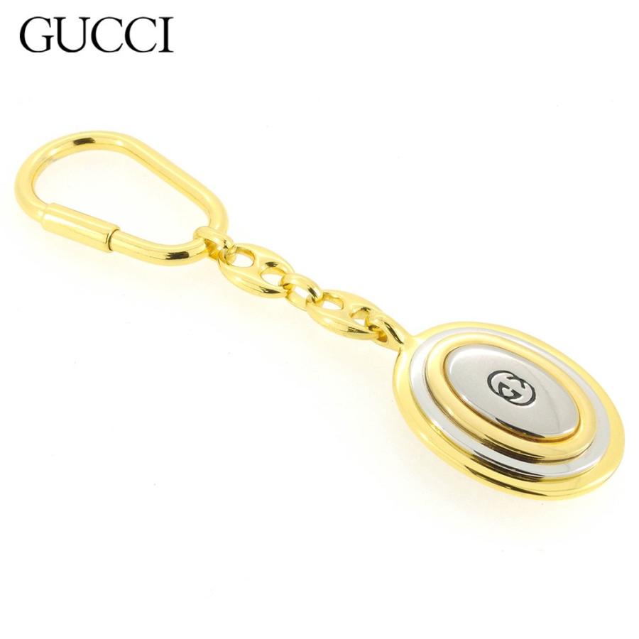 【週末タイムSALE★30％OFF】グッチ キーホルダー キーリング レディース メンズ ゴールド 中古