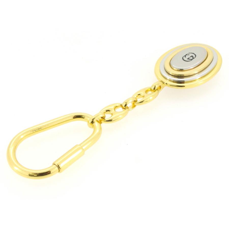 【週末タイムSALE★30％OFF】グッチ キーホルダー キーリング レディース メンズ ゴールド 中古