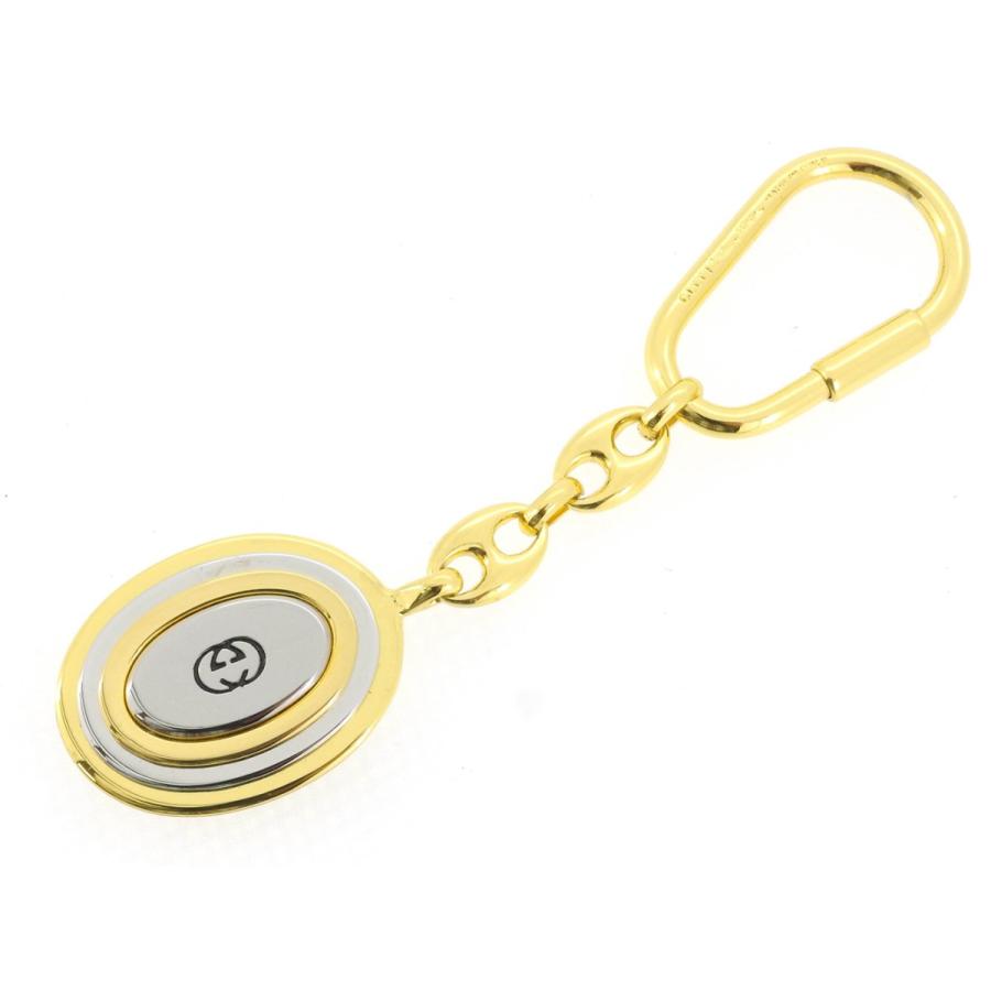 【週末タイムSALE★30％OFF】グッチ キーホルダー キーリング レディース メンズ ゴールド 中古