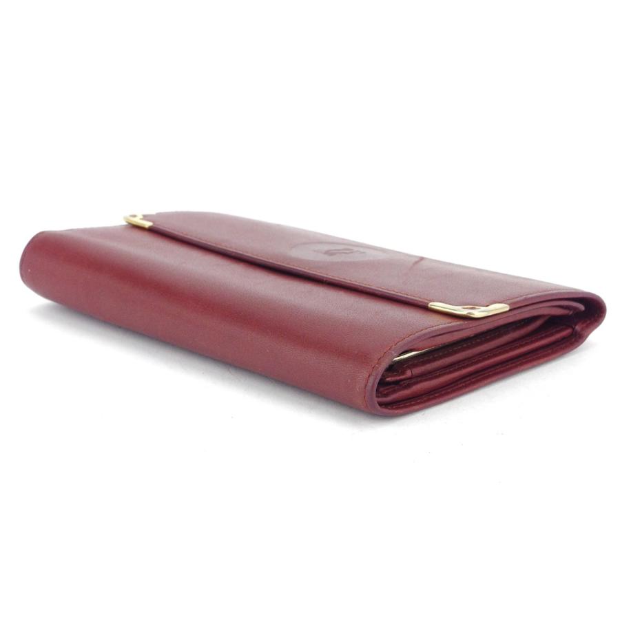【GWタイムSALE★30％OFF】カルティエ がま口 財布 三つ折り 財布 レディース マストライン ボルドー 中古_3