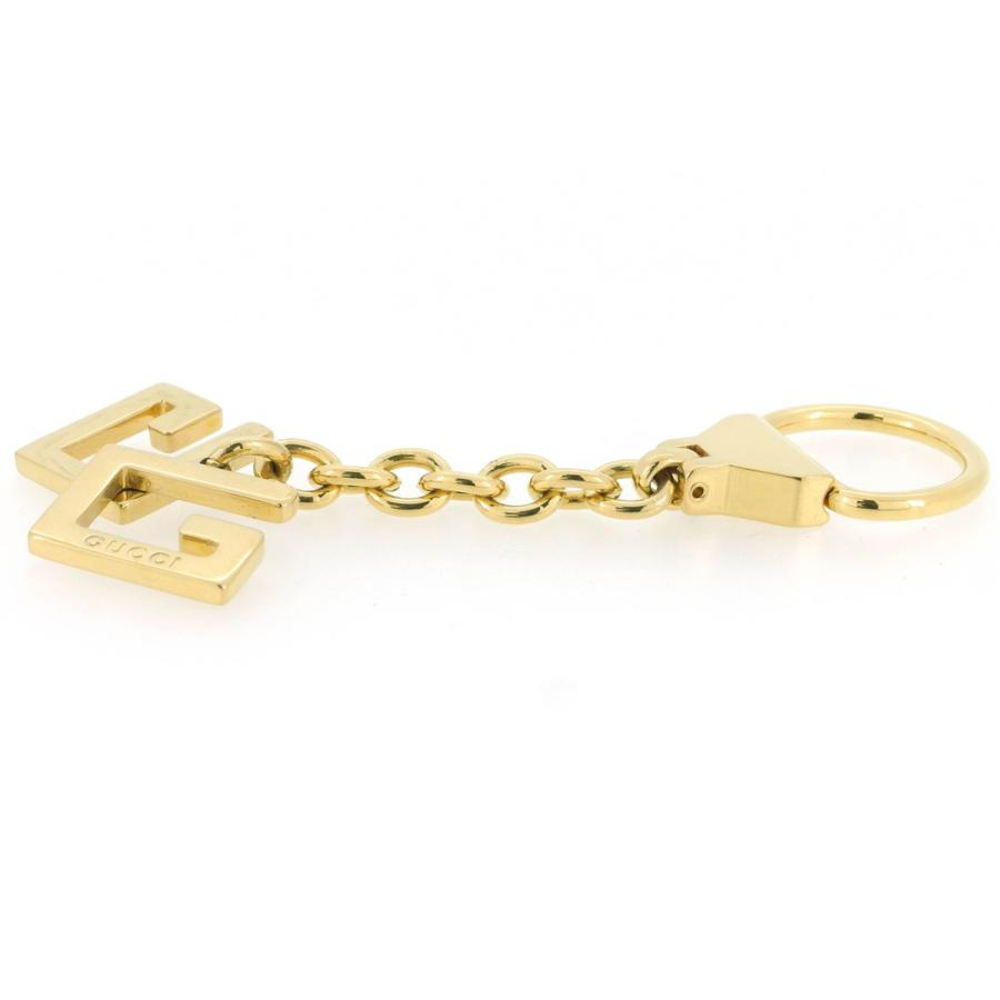 【週末タイムSALE★30％OFF】グッチ キーホルダー キーリング レディース メンズ Gマーク ゴールド 中古