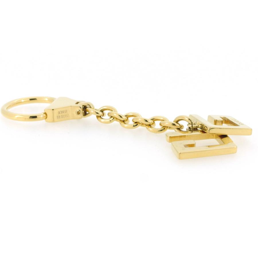 【週末タイムSALE★30％OFF】グッチ キーホルダー キーリング レディース メンズ Gマーク ゴールド 中古